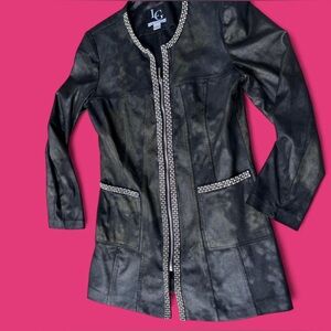 Lena Gabrielle oil spill black  rhinestone flashy business casual blazer